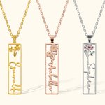 Personalized Birth Flower Name Necklace Birthday Mother’s Day Gift for Women