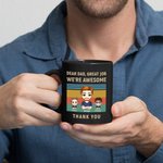 Gepersonaliseerde Dear Dad Awesome Thanks Kid Zwarte Keramische Mok Verjaardag Vaderdag Geschenk voor Man