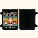 Gepersonaliseerde Dear Dad Awesome Thanks Kid Zwarte Keramische Mok Verjaardag Vaderdag Geschenk voor Man