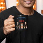 Tasse en céramique noire personnalisée avec noms Anniversaire Cadeau de fête des pères pour homme