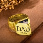 Personalized Engraved Monogramn Men's Locket Watchband Ring with Photo Memorial Birthday Father's Day Gift for Him