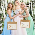 Personalisierte Leinen Jute Geburt Blume Strand Tragetasche mit Namen Geburtstag Hochzeit Geschenk für Frauen