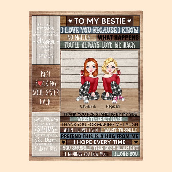 Gepersonaliseerde Best Soul Sister Ever Beste Vrienden Deken voor Besties Beste Vrienden Cadeau Super Zacht Wonen Huisdecoratie