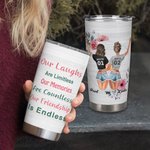 Citation Bestie personnalisée Nos rires sont illimités Nos souvenirs sont innombrables Notre amitié est sans fin Tumbler 20oz Friend Gifts Daily Use