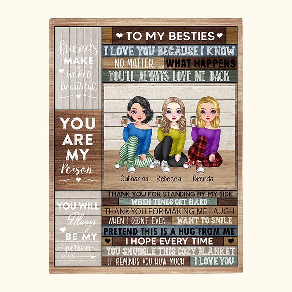 Personalizada You are My Person To My Bestie I Love You Soul Sisters Cheer Blanket Best Friends Gifts Sofa Living Decoration