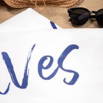 Personalisierte schnell trocknende übergroße Mikrofaser Strandtuch mit Namen Set von 2 Flitterwochen Hochzeit Sommer Urlaub Geschenk für Paar