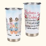 Citation Personnalisée Bestie Partners in Crime If We Get Caught You're Deaf I Don't Speak English 20oz Tumbler for Hot and Cold Drinks Friend Gifts (