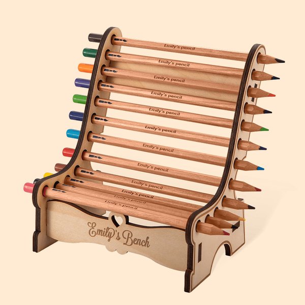 Crayons de couleur personnalisés avec banc Cadeaux de décoration pour enfants