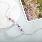 Personalizada 2-5 Piedras de nacimiento y nombres Pulsera de la familia Día de la Madre Aniversario Cumpleaños Regalo para Mamá Abuela