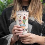 Citation personnalisée de Bestie Partners in Crime If We Get Caught You're Deaf I Don't Speak English 20oz Tumbler Gift for Friends