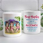 Personalisierte Bestie Zitate beste Schwestern Berufung Sommer für immer Liebe weißer Keramikbecher Geburtstage für Büro und Zuhause