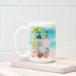 Tasse en céramique blanche personnalisée You're The She to My Nanigans Girl Trips Beach Gift Passe au lave-vaisselle et au micro-ondes