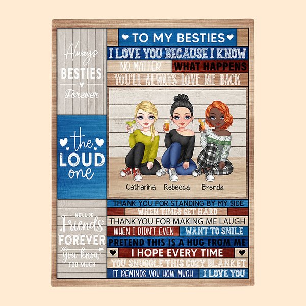 Personalizzato Soul Sisters Celebrate Always Besties Forever To My Bestie Blanket Anniversary Gift Couch Decoration (decorazione del divano)