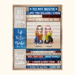 Personalized Best Friends Sitting Together Life is Better with Besties  Blanket for Birthday Gift