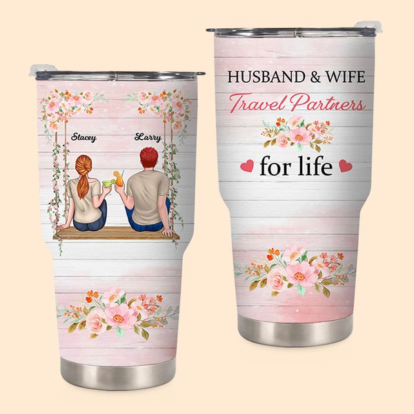 Personalizzato Partner di viaggio per la vita Scena di matrimonio 30 oz Tumbler Regalo di coppia