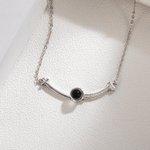 Personalised Smile Projection Photo Sterling Silver Necklace with Cubic Zircon Birthday Mother's Day Gift for Her