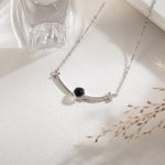 Personalised Smile Projection Photo Sterling Silver Necklace with Cubic Zircon Birthday Mother's Day Gift for Her