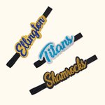 Gepersonaliseerde Glitter Naam Stretchy Hoofdbanden voor Jeugd Team Sport School Dance Cheer Haar Accessoire