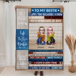 Personalized Best Friends Sitting Together Life is Better with Besties  Blanket for Birthday Gift