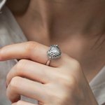 Personalizada Love Bee Honeycomb Foto Colgante Anillo Collar Regalo para Novia Mamá Miembro de la familia