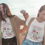 Personalized Soul and Sisters By Heart Bestie Quotes T-shirt for Best Friend Sister Short Sleeve Casual Top Tee