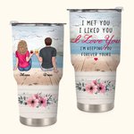 Personifierad Jag älskar dig Bröllopslöften Smekmånad Par Strandresa 30oz Tumbler Alla hjärtans dag present