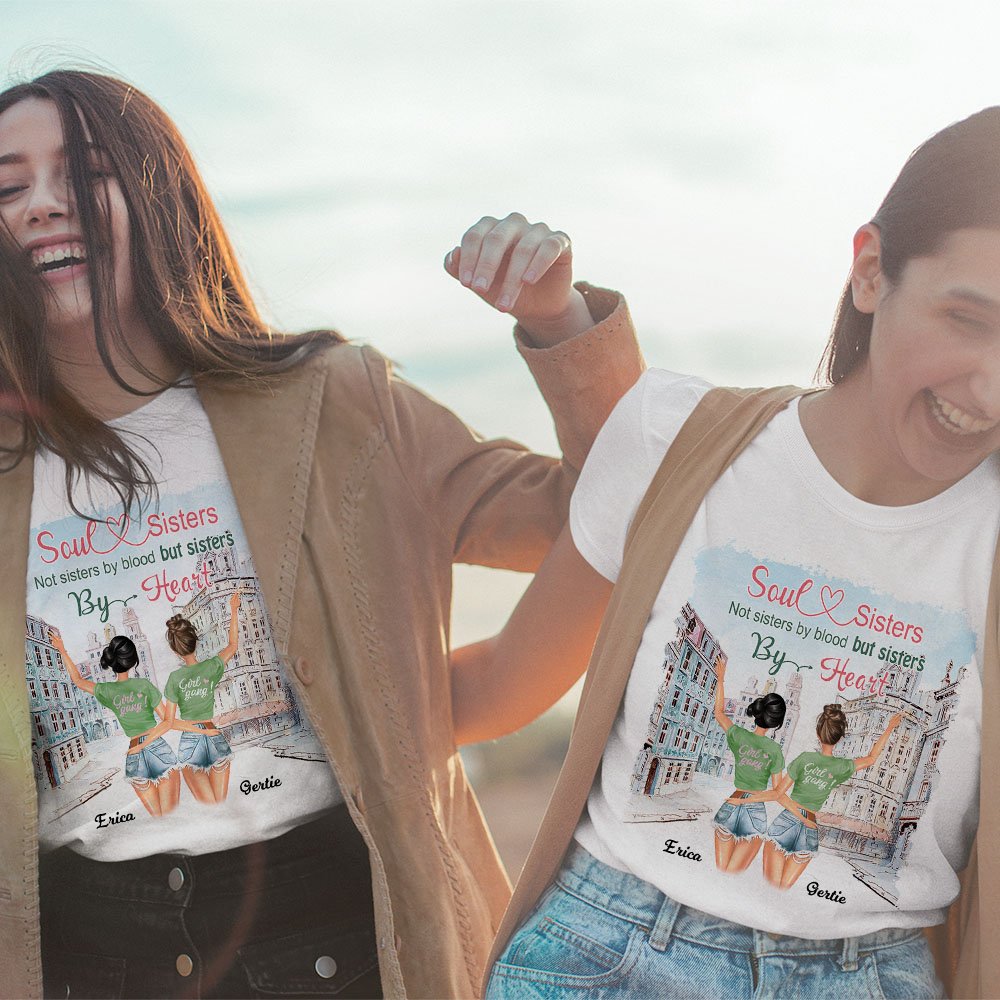 Personalisiertes beste Freundinnen T-Shirt mit Seelenverwandte Spruch