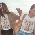 Personlig Partner In Crime Flower Design Bestie Citat T-shirt Bästa vän Vänskap Födelsedagspresent