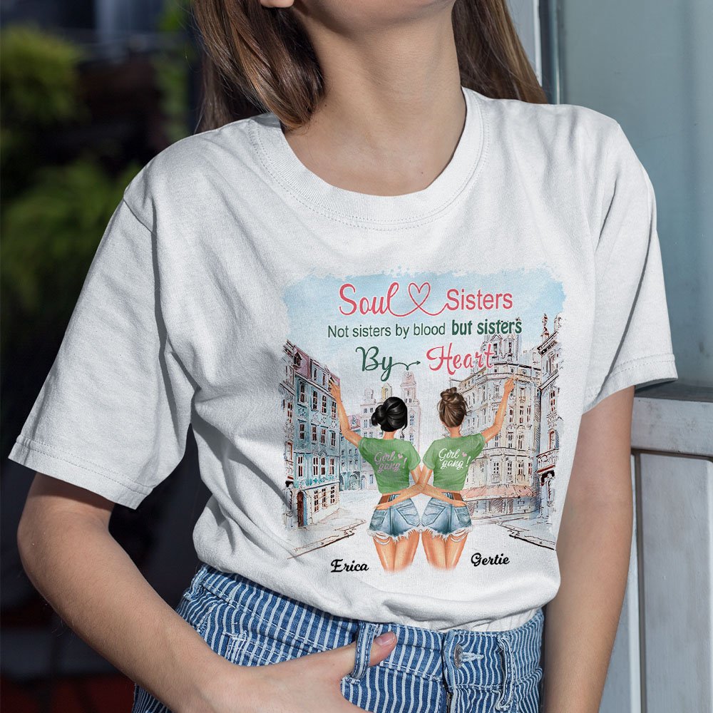 Personalisiertes beste Freundinnen T-Shirt mit Seelenverwandte Spruch