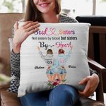 Personalised Soul Sisters Not Sisters by Blood but Sisters by Heart Throw Pillow Cover Best Friend Besties Gift Living Room Decor