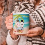 Personlig Inte systrar av blod men systrar av hjärta Girls Trip Vit keramik kaffemugg Besties vänner gåvor