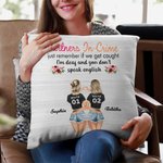 Personalised Partners in Crime Just Remember If We Get Caught I'm Deaf and You Don't Speak English Throw Pillow Cover Best Friend Gift Home Decor