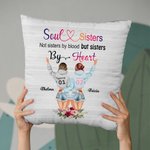 Personalised Soul Sisters Not Sisters by Blood but Sisters by Heart Throw Pillow Cover Best Friend Besties Gift Living Room Decor