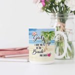 Gepersonaliseerde Girls Trip I Love You To The Beach And Back Wit Keramische koffiemok Kerst Verjaardagscadeau