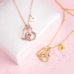 Pendentif en Cœur avec Initiale Personnalisée Collier de Licorne pour Fille Sœur Cadeau Anniversaire Remises des Diplômés