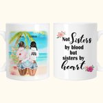 Personlig Inte systrar av blod men systrar av hjärta Girls Trip Vit keramik kaffemugg Besties vänner gåvor
