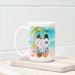 Personlig Inte systrar av blod men systrar av hjärta Girls Trip Vit keramik kaffemugg Besties vänner gåvor
