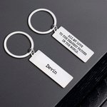 Portachiavi personalizzato in acciaio inossidabile inciso su entrambi i lati con nome e testo Regalo di compleanno per la festa del papà e del nonno