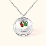 Collana personalizzata Forever Circle Design Bambini pietre di nascita con nomi Festa della mamma Compleanno Giorno del Ringraziamento Regalo per la m