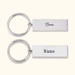 Portachiavi personalizzato in acciaio inossidabile inciso su entrambi i lati con nome e testo Regalo di compleanno per la festa del papà e del nonno