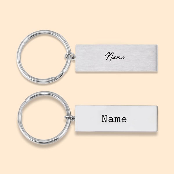 Portachiavi personalizzato in acciaio inossidabile inciso su entrambi i lati con nome e testo Regalo di compleanno per la festa del papà e del nonno