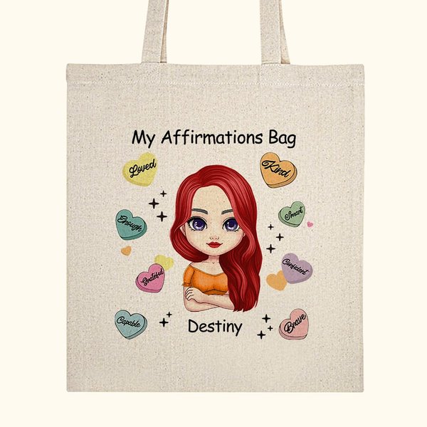 Spersonalizowana torba My Affirmations Tote Bag Heart Pattern Birthday Trwała i nadająca się do recyklingu