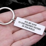 Portachiavi personalizzato in acciaio inossidabile inciso su entrambi i lati con nome e testo Regalo di compleanno per la festa del papà e del nonno