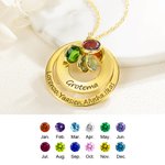 Collana personalizzata Forever Circle Design Bambini pietre di nascita con nomi Festa della mamma Compleanno Giorno del Ringraziamento Regalo per la m