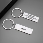 Portachiavi personalizzato in acciaio inossidabile inciso su entrambi i lati con nome e testo Regalo di compleanno per la festa del papà e del nonno