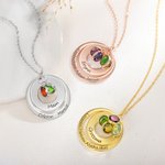 Collana personalizzata Forever Circle Design Bambini pietre di nascita con nomi Festa della mamma Compleanno Giorno del Ringraziamento Regalo per la m