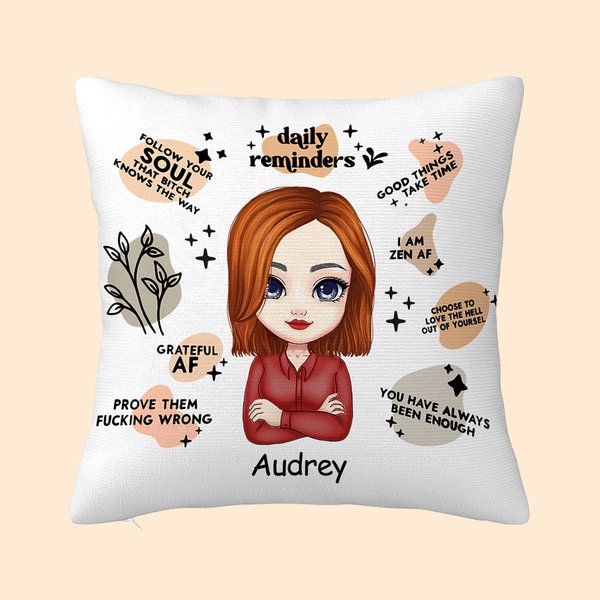 Personalizado Daily Reminders Love Yourself You Have Always Been Enough Throw Pillow Cover Regalo para ti mismo Decoración del hogar