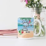 Personalised Girls Trip I Love You To The Beach And Back White Ceramic Mug Friendship Gift 11oz or 15oz