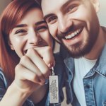 Portachiavi personalizzato in acciaio inossidabile inciso su entrambi i lati con nome e testo Regalo di compleanno per la festa del papà e del nonno