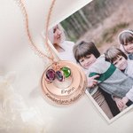 Collana personalizzata Forever Circle Design Bambini pietre di nascita con nomi Festa della mamma Compleanno Giorno del Ringraziamento Regalo per la m